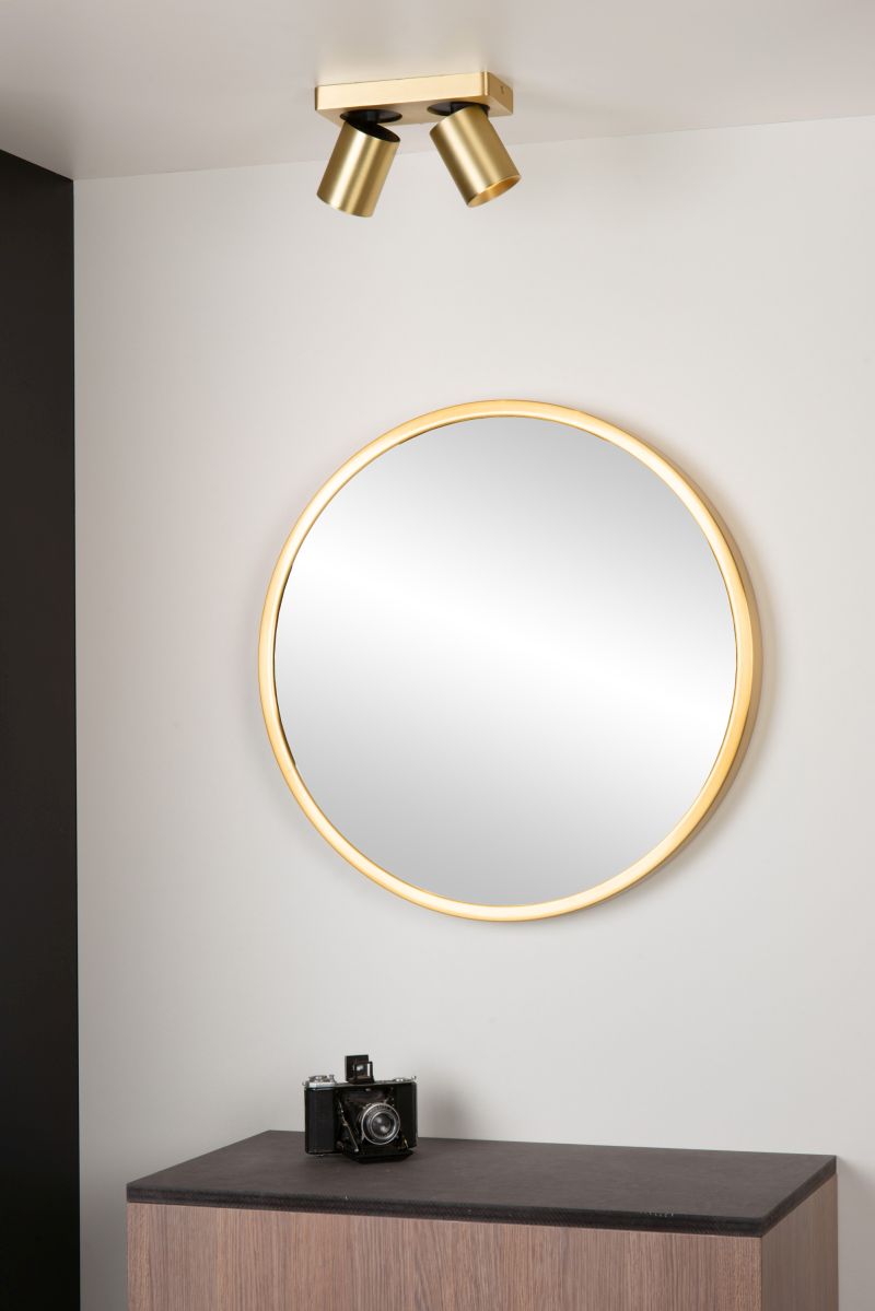 Lucide NIGEL - Stropné bodové svietidlo - LED tlmené až teplé - GU10 - 2x5W 2200K/3000K - Matt Gold / Mosadz